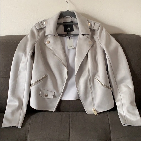 river island white leather jacket